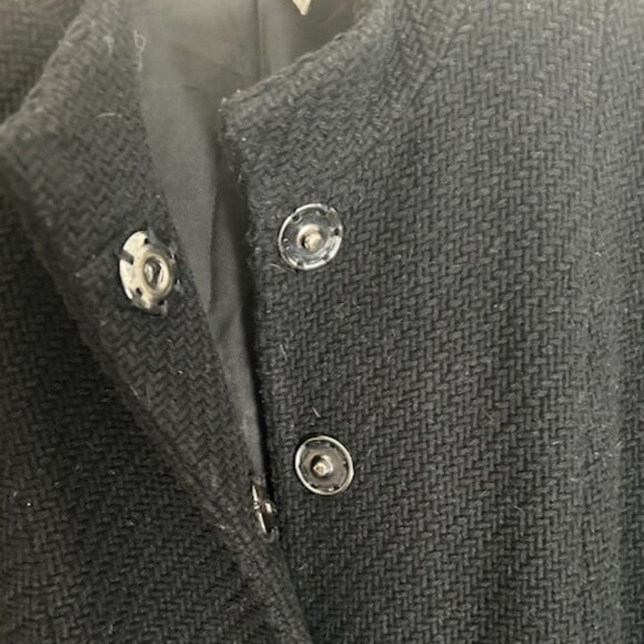 IRO Black Collarless Snap button Coat - Size Small/Medium - Picture 4 of 5